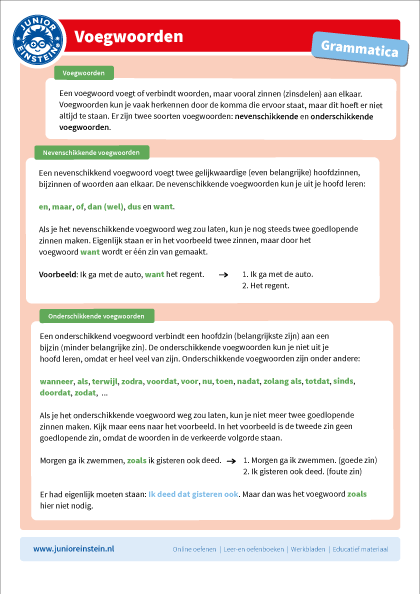 Een voegwoord voegt of verbindt vooral zinnen (zinsdelen) aan elkaar - Een Aantal Meervoud Of Enkelvoud
