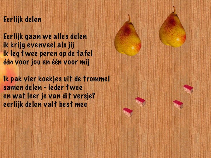 Eerlijk delen van eten en drinken - Gedicht Eten En Drinken