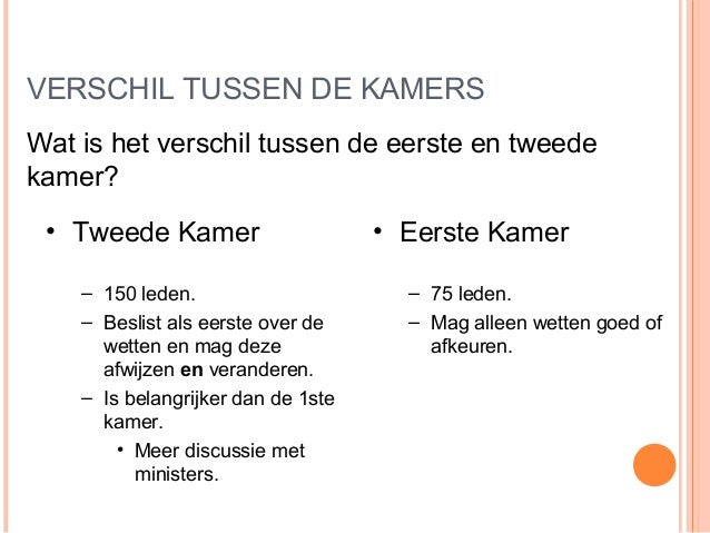 Wat Is Het Verschil Tussen De Eerste En Tweede Kamer