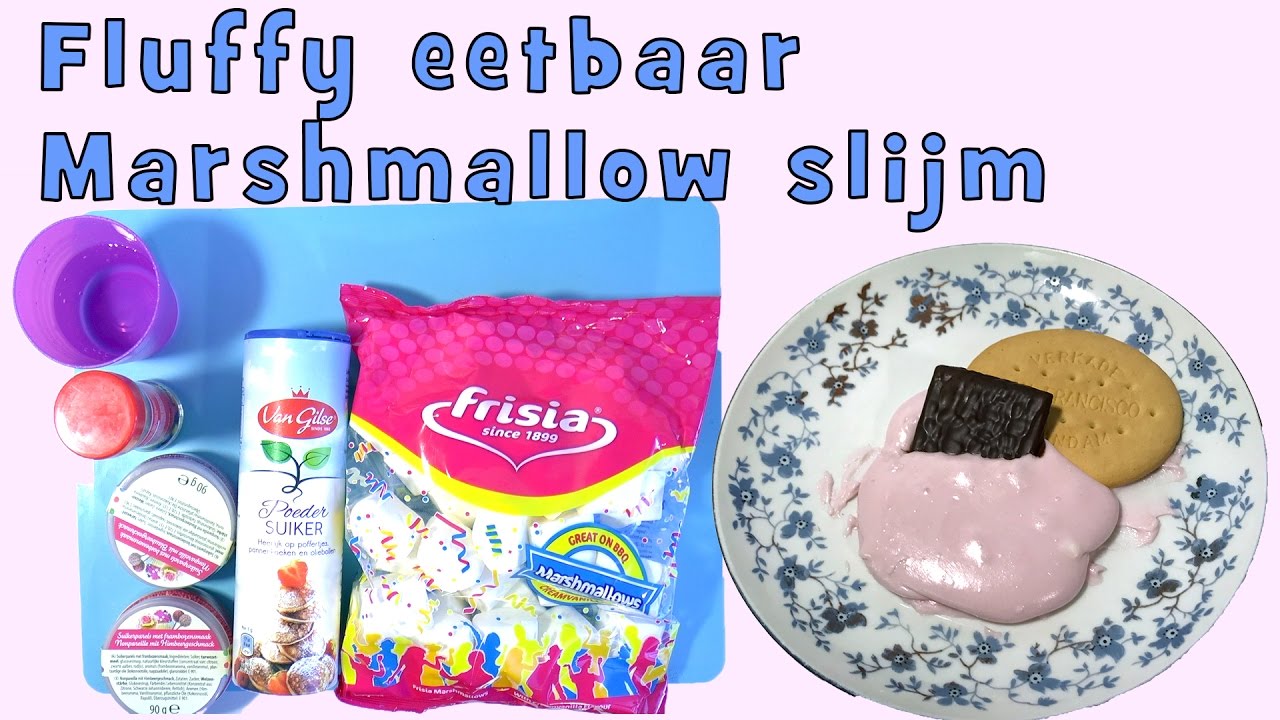 Eetbaar fluffy slijm van Marshmallows. Zonder lijm, borax, wasmiddel of - Hoe Maak Je Slijm Zonder Lijm En Lenzenvloeistof