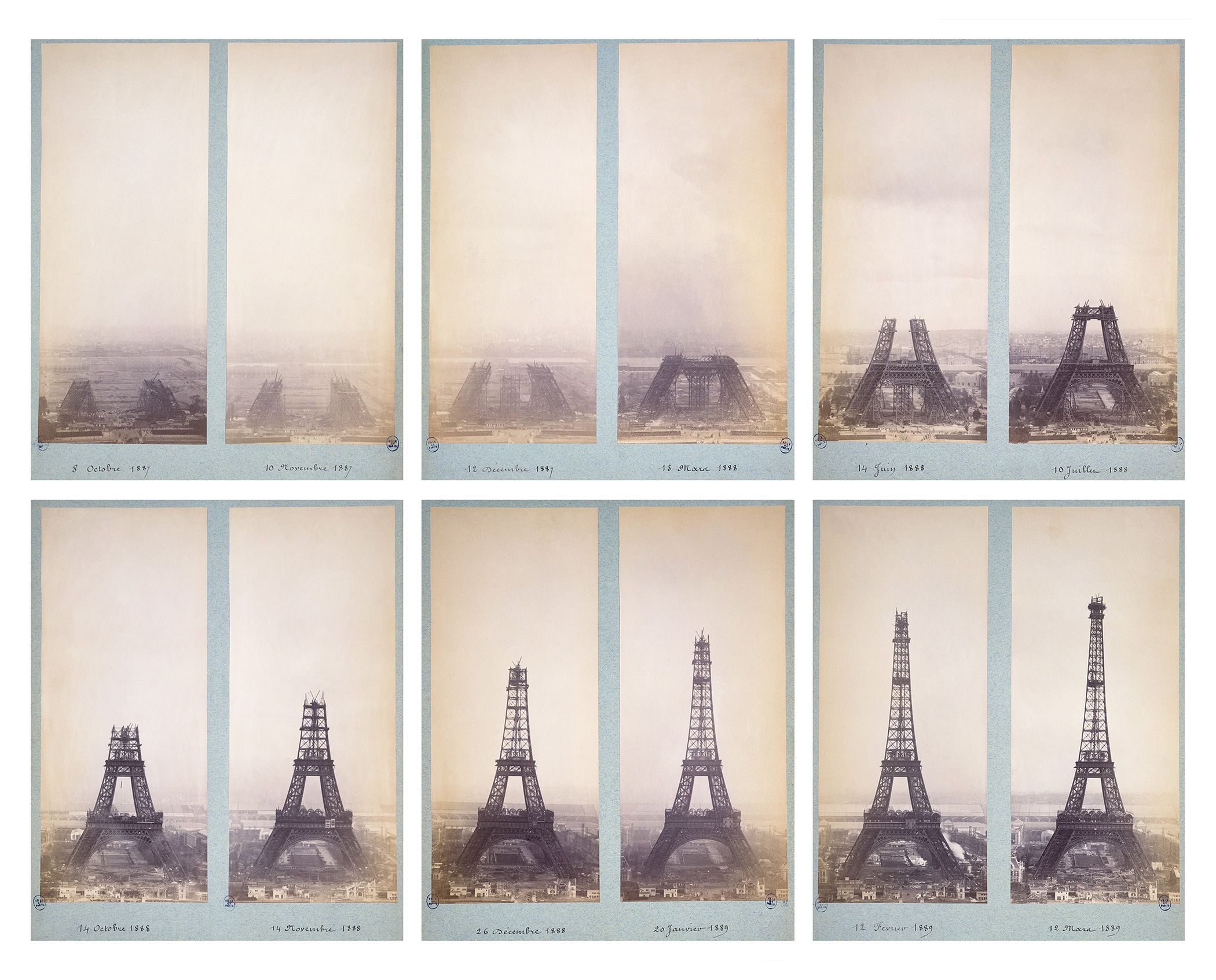 Eiffel Tower Construction Step By Step Photo Art Frame, Paris Poster - Door Wie Is De Eiffeltoren Gebouwd