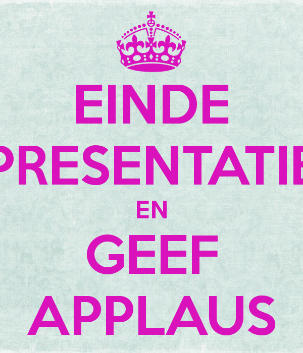 Dit Was Het Einde Van Mijn Presentatie