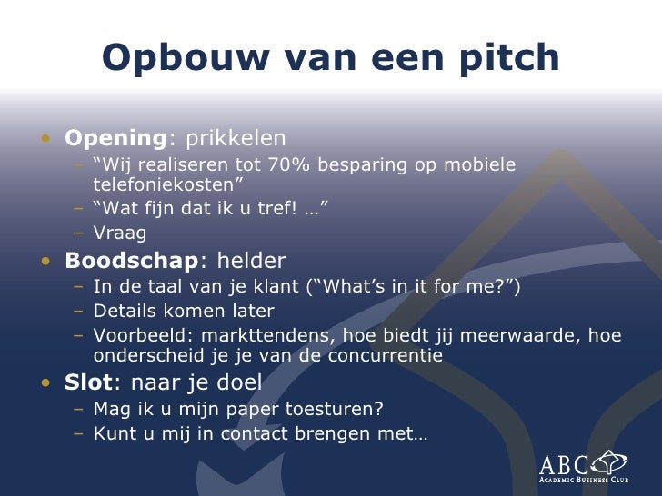 Elevator Pitch training ABC - Hoe Sluit Je Een Betoog Af
