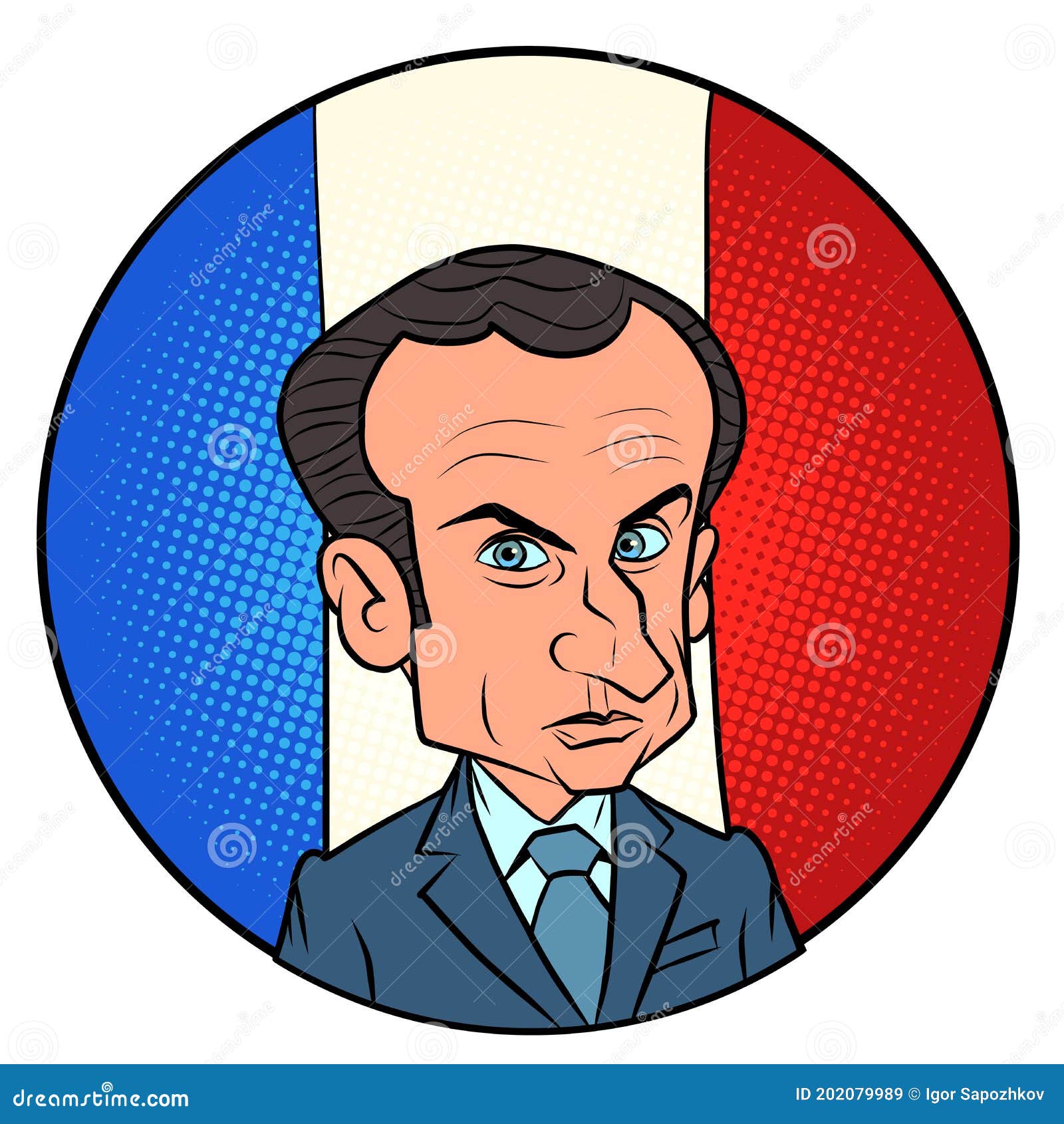 Emmanuel Macron President France Stock Illustration | CartoonDealer.com - Voorganger Van Macron Als President Van Frankrijk