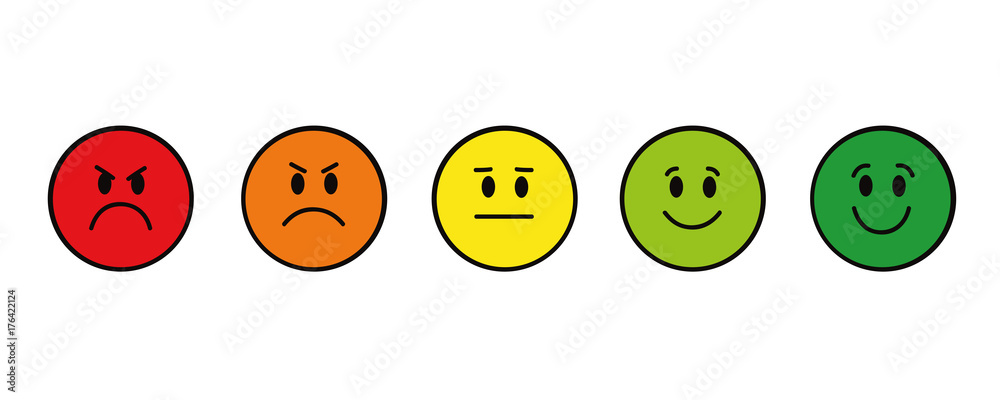 emotionen smiley 5er Set Stock Vector | Adobe Stock - Hoog In Emotie Zitten Betekenis