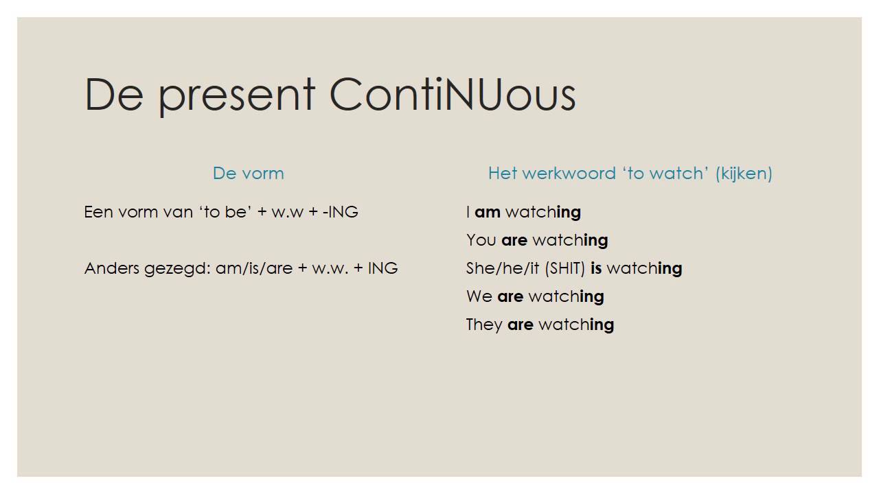 Wanneer Gebruik Je De Present Continuous