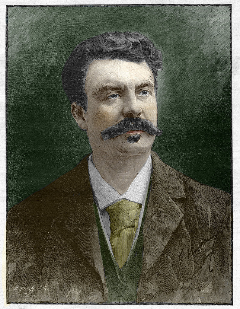 Engraved Portrait of Guy de Maupassant posters & prints by Corbis - Boeken Van Guy De Maupassant