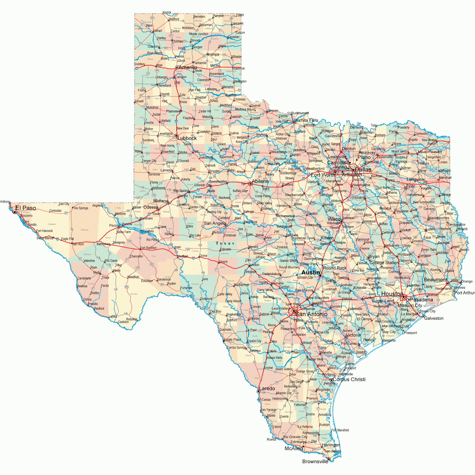 Entire Map Of Texas - Free Printable Maps - Texas Instruments Calculator Ti 30xs