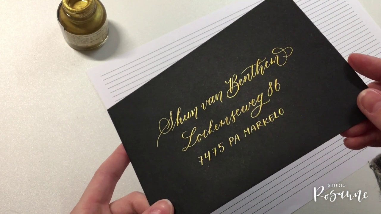 Envelop adresseren met kalligrafie - YouTube - Waar Schrijf Je Adres Op Envelop