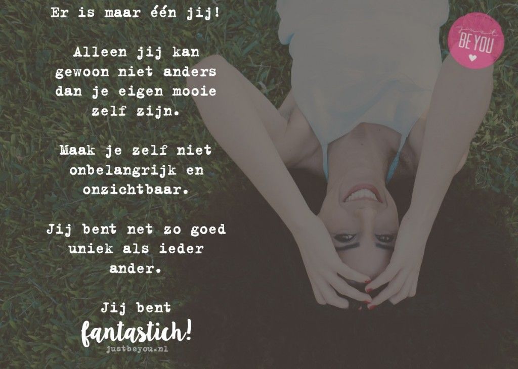 Er is maar één jij, en dat maakt jou al heel bijzonder. Niemand anders - Blij Met Jou Als Vriendin