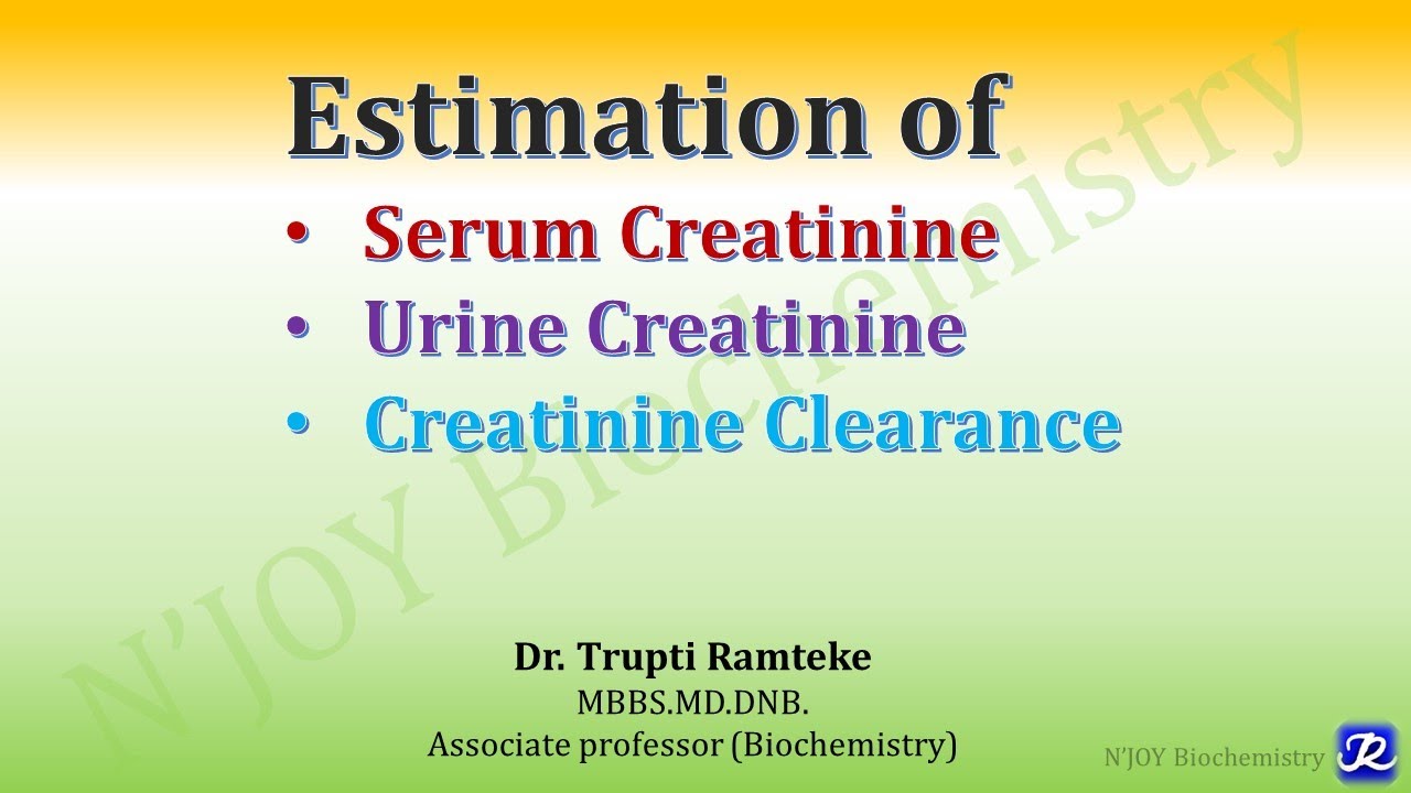 Estimation of serum Creatinine, Urine Creatinine, Creatinine Clearance - Wat Is Kreatinine Bij Bloedonderzoek