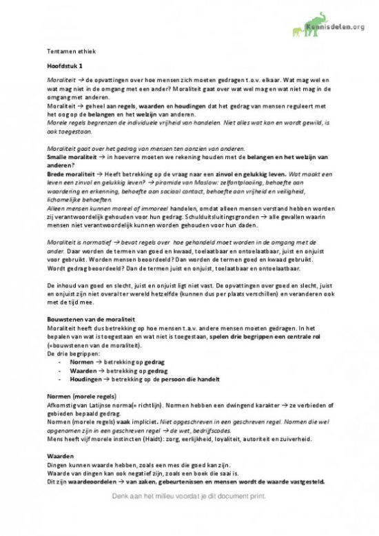 Ethiek En Recht In Kort Bestek