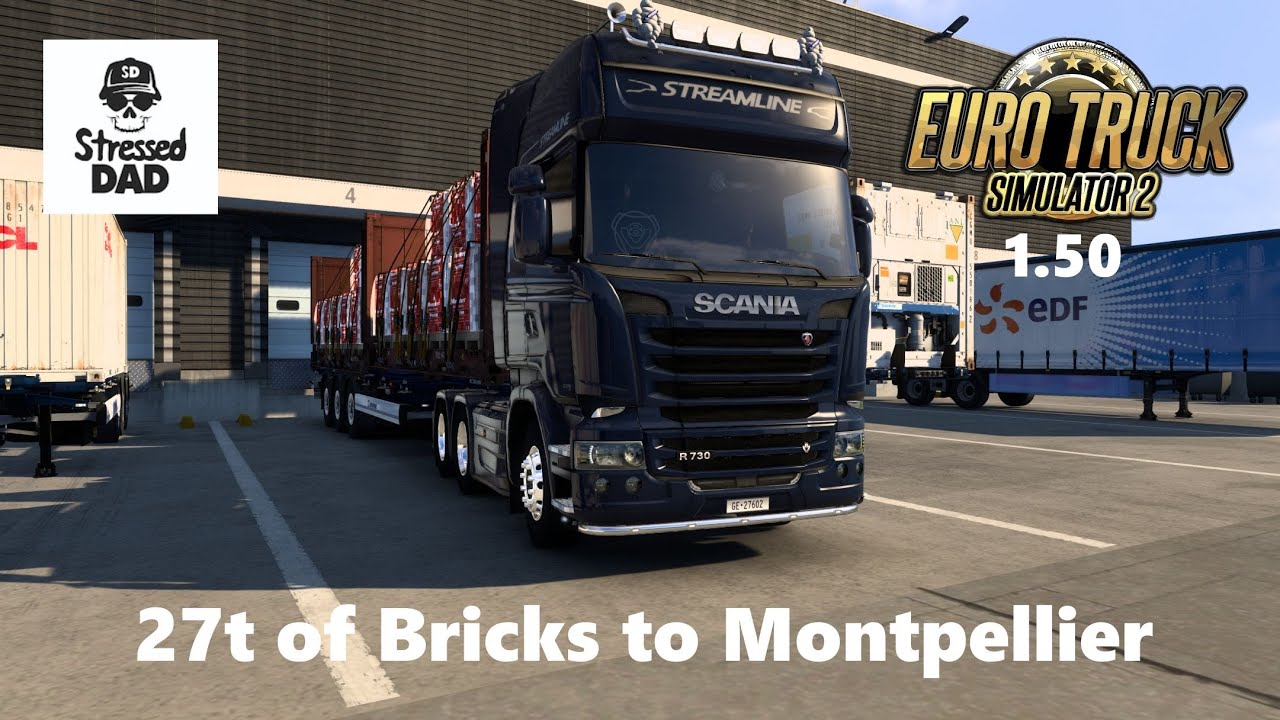 ETS2 1.50 - Hauling 27t of Bricks to Montpellier - Scania R Euro Truck - Doet-ie 't Of Doet-ie 't Niet Trailer