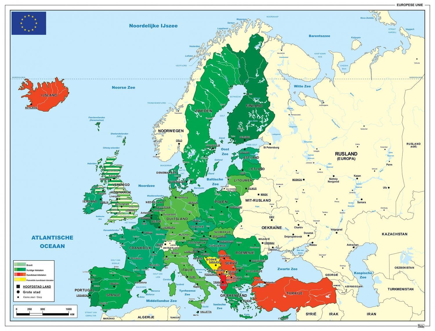 Europa Kaart 2016 - kaart - Wat Zijn De Landen Van Europa