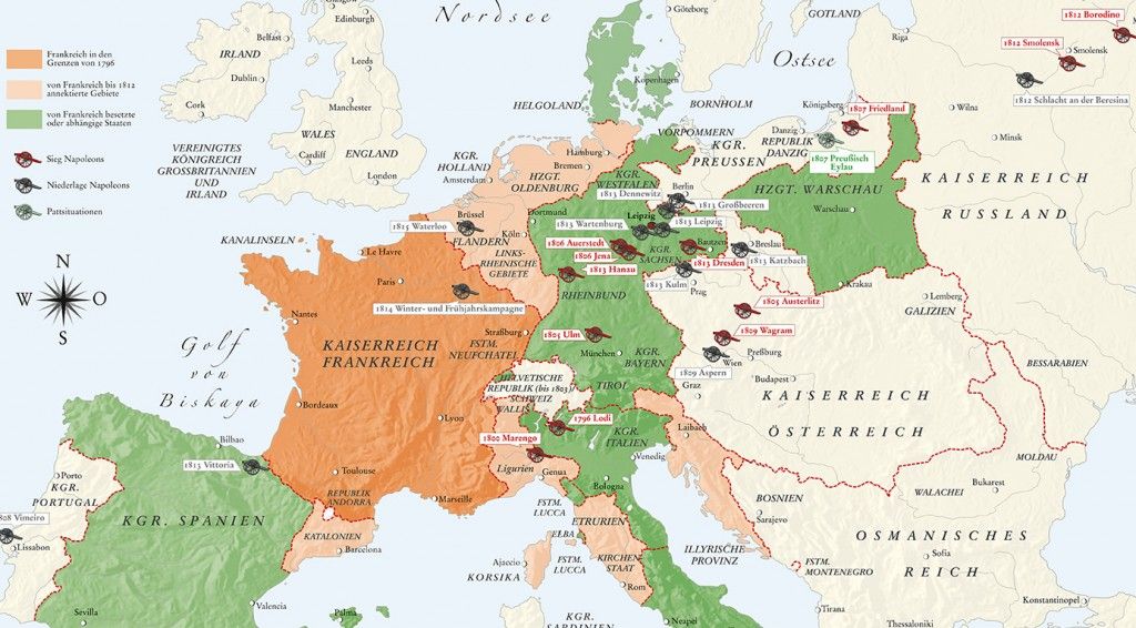 Europa unter Napoleon Bonaparte - Größte Machtausdehnung von Frankreich - Welke Landen Heeft Napoleon Veroverd