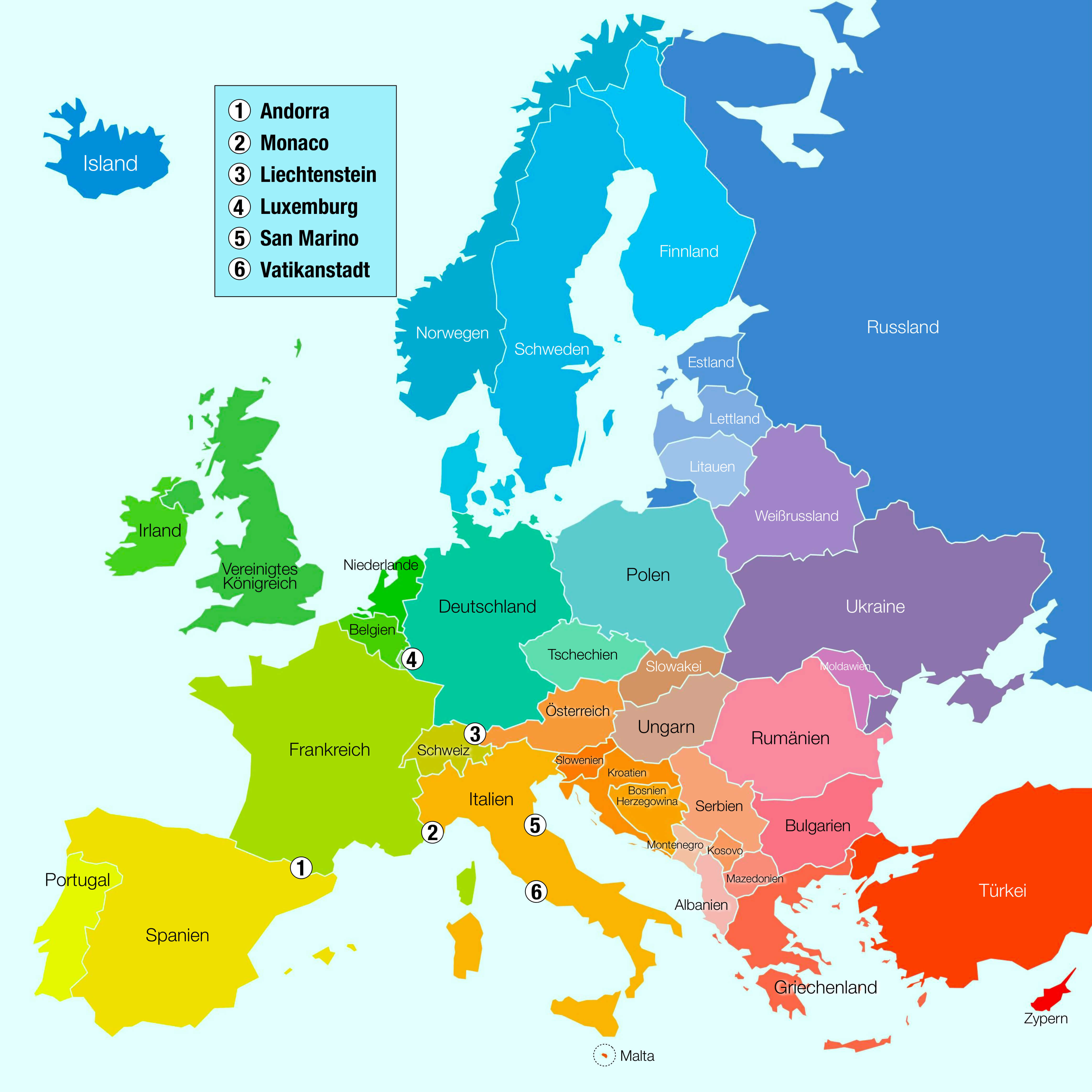 Europa Oefenen Landen En Hoofdsteden