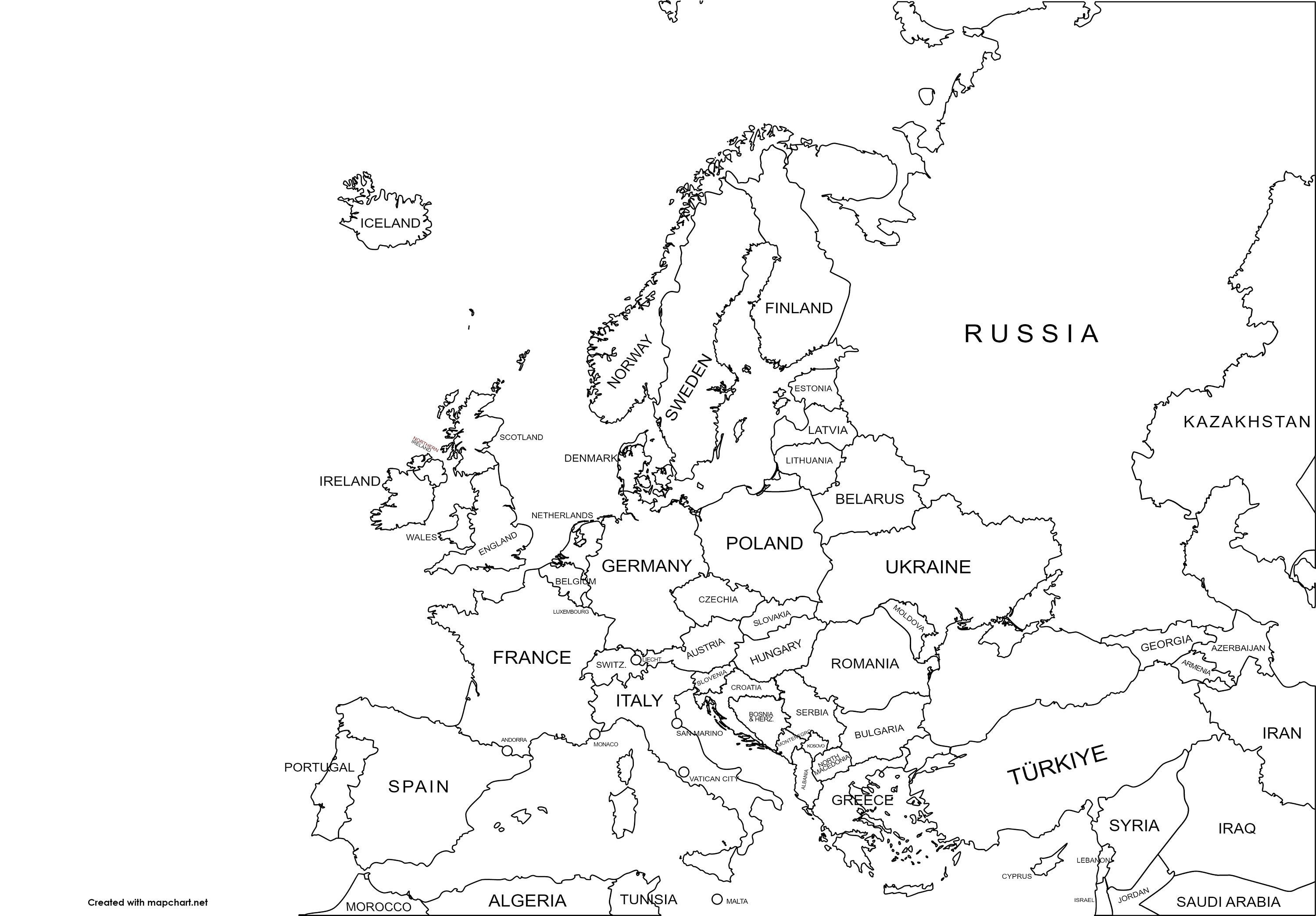 Kaart Europa Landen En Hoofdsteden