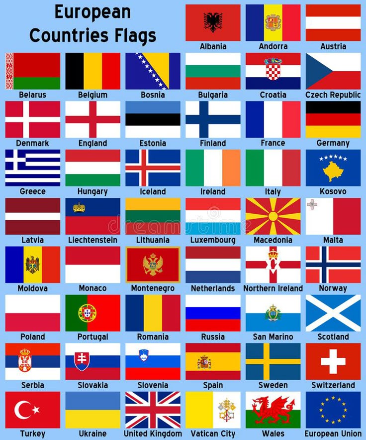 European Countries Flags royalty free illustration | Flags of european - Vlaggen Rood Met Wit Kruis