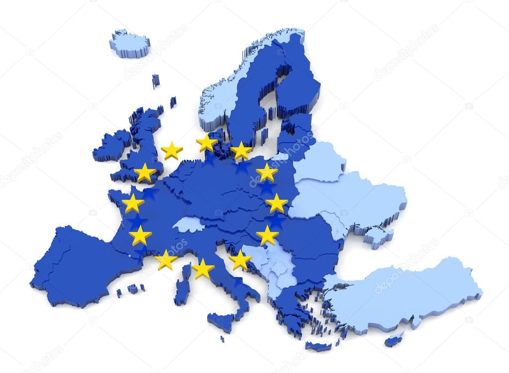 European Union Map with Flag — Stock Photo © klenger #90841082 - Wanneer Is De Europese Unie Opgericht