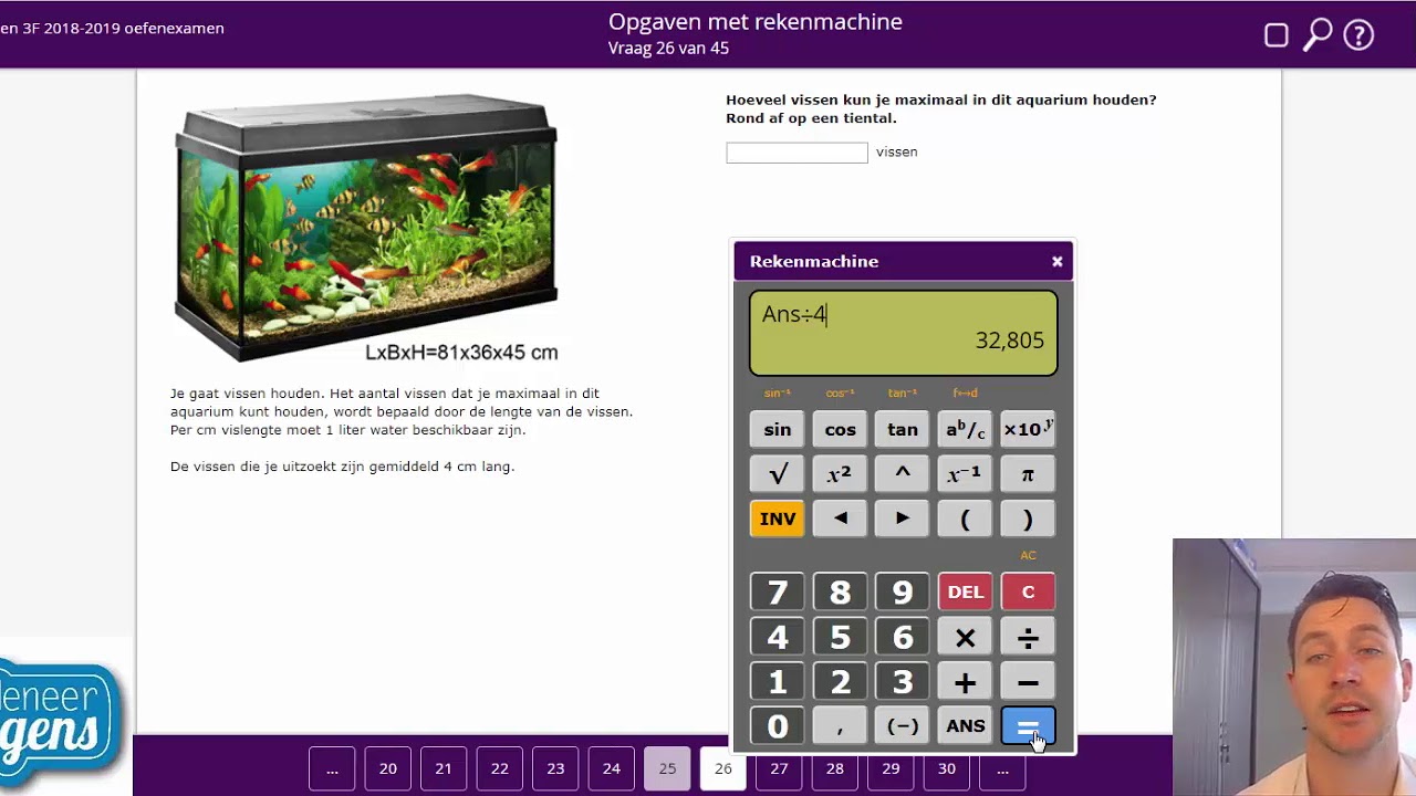 Examentraining Rekenen 3F: Examen 18/19 deel 4 (25-29) - YouTube - Rekenen Mbo Niveau 2 Oefenen