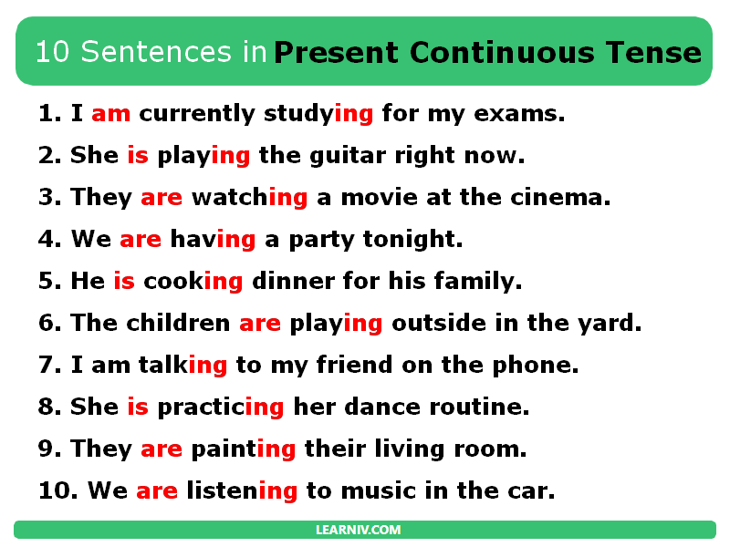 Examples of present continuous - Wanneer Gebruik Je De Present Continuous