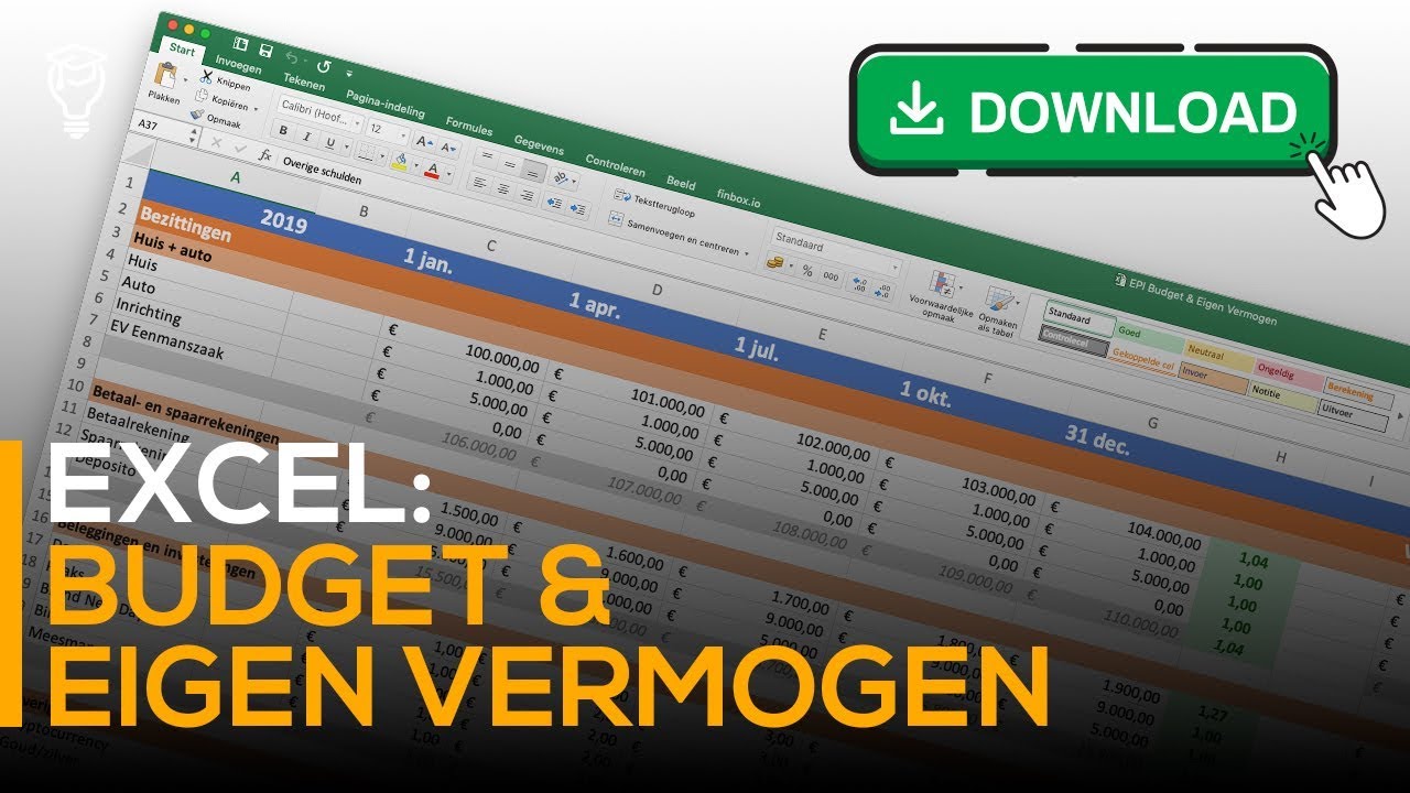 Excel: Budget & Eigen Vermogen - YouTube - Eigen Vermogen In Het Engels