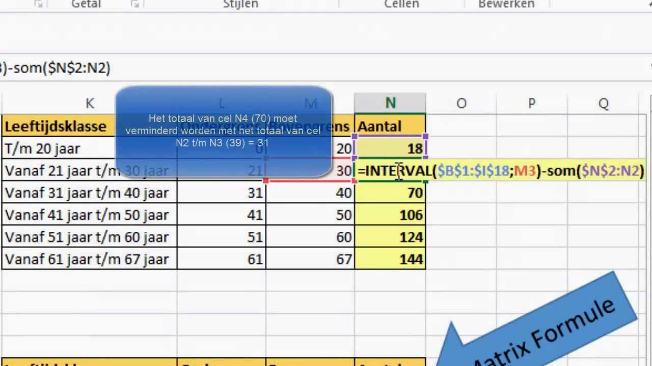 Excel || Hoe Bereken ik het aantal personen in een leeftijdsklasse - Hoe Bereken Je Een Percentage Van Een Bedrag