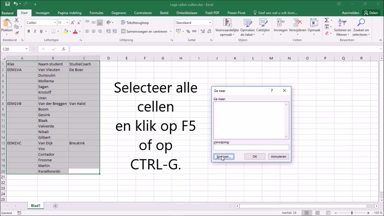 Excel tip Lege cellen vullen met waarde uit cel erboven - YouTube - De Gevraagde Waarde Kan Niet Worden Bepaald
