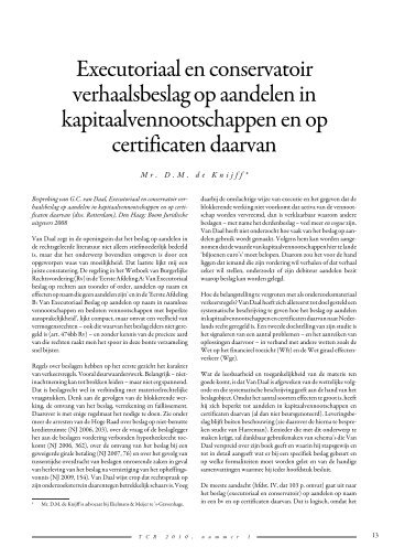 Executoriaal Magazines - Verschil Conservatoir En Executoriaal Beslag