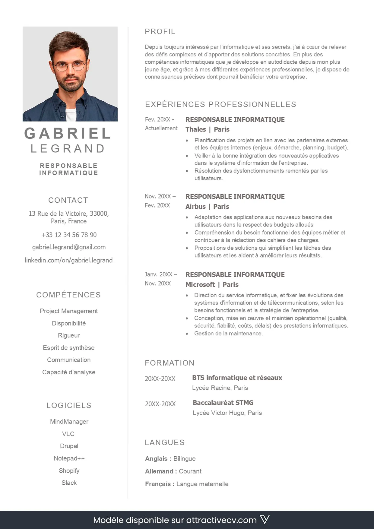 Exemples de CV Professionnel pour se démarquer en 2025 - Cv Met Persoonlijk Profiel Voorbeeld