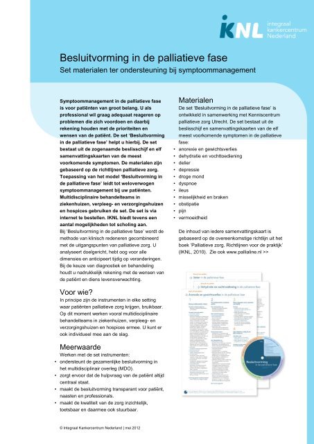 Besluitvorming In De Palliatieve Fase
