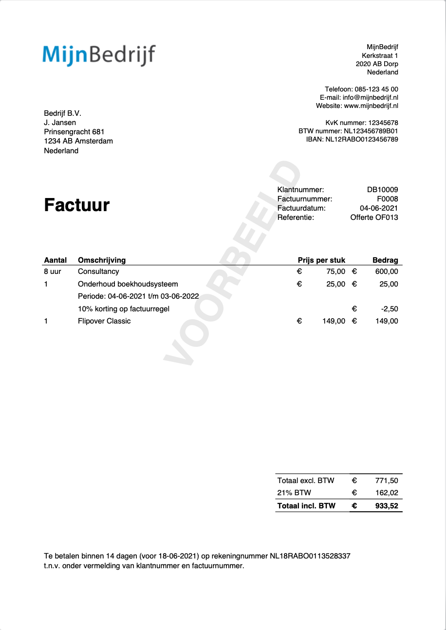 Niet Eens Met Factuur Voorbeeldbrief