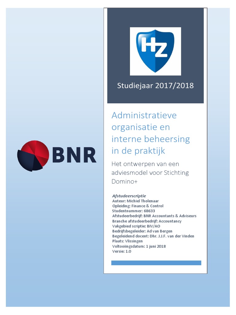 Administratieve Organisatie En Interne Controle