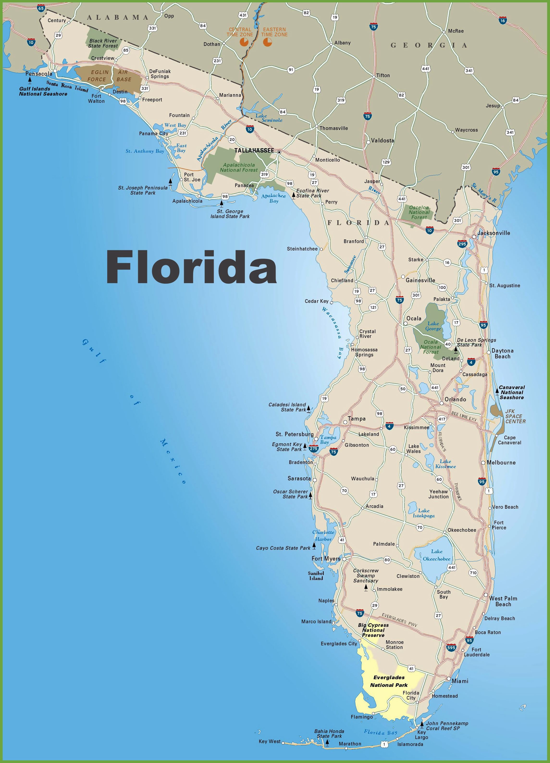 Florida Latitude And Longitude Map - Waar Ligt Florida Op De Wereldkaart