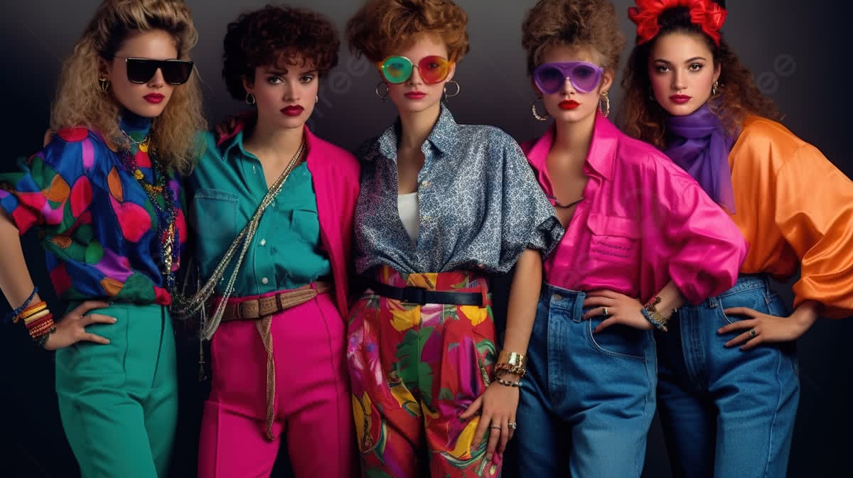 Fondo Grupo De Mujeres En Los Años 80 En Trajes Coloridos Fondo, Fotos - 80 Jarige Oorlog Willem Van Oranje