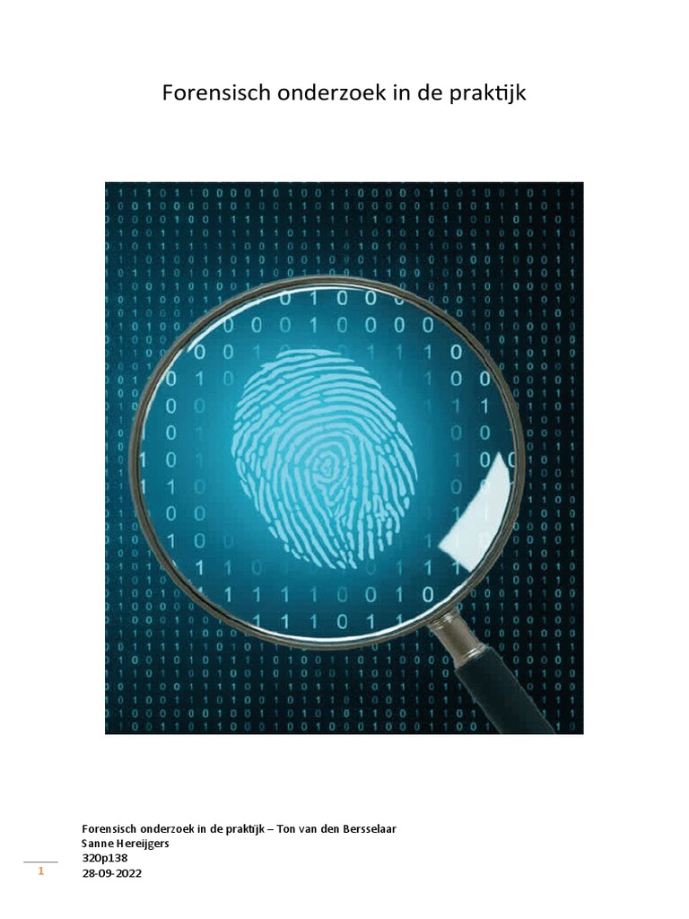 Forensisch Onderzoek in de Praktijk | PDF - Nlt Forensisch Onderzoek Antwoorden Cindy