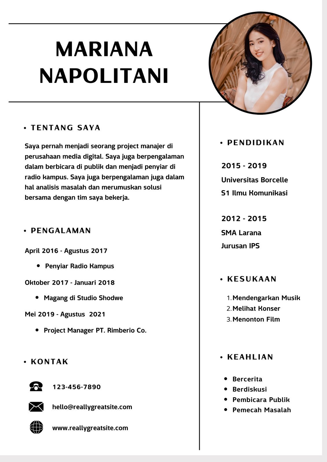 Format CV yang Menarik HRD, Sesuai Standar Untuk Melamar Kerja - Cv Voorbeeld In Het Engels