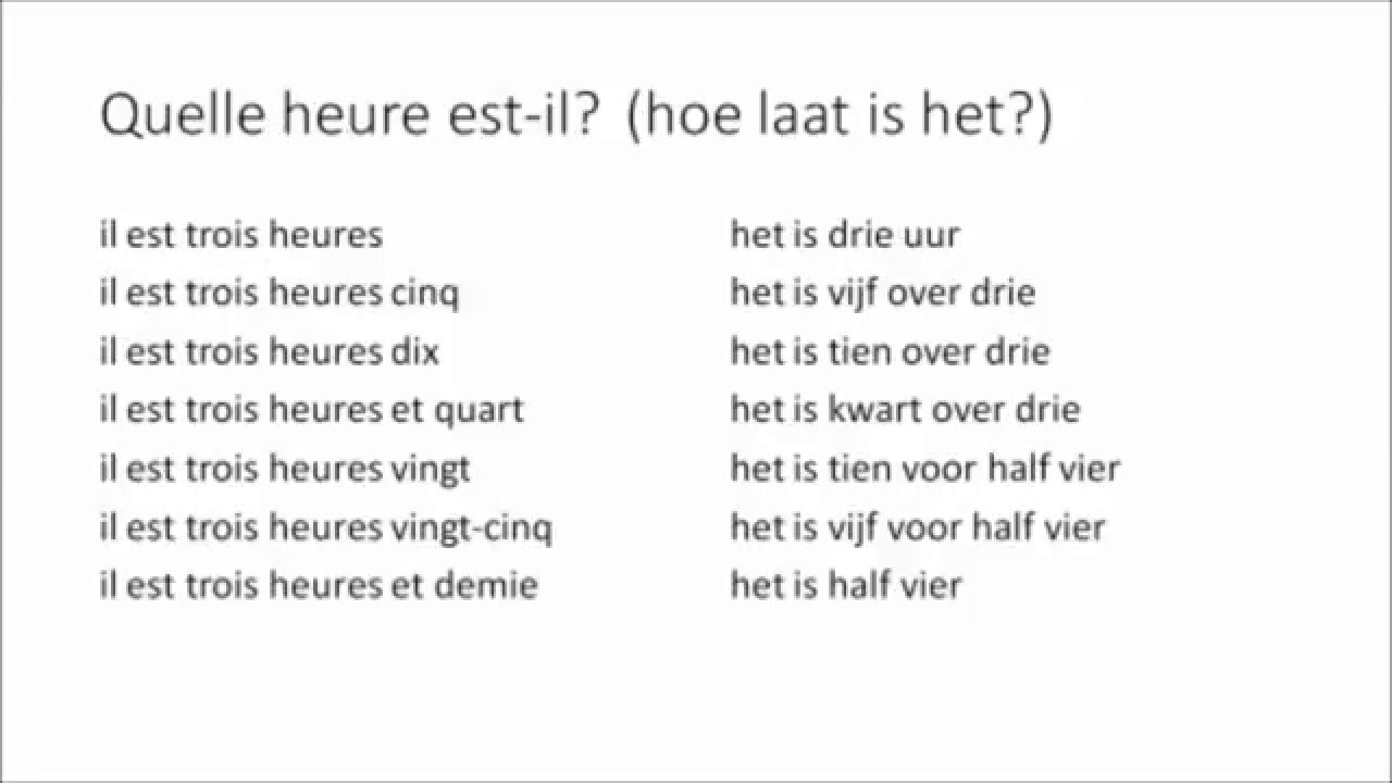 Franse grammatica: De kloktijden - YouTube - Hoe Schrijf Je De Datum In Het Engels