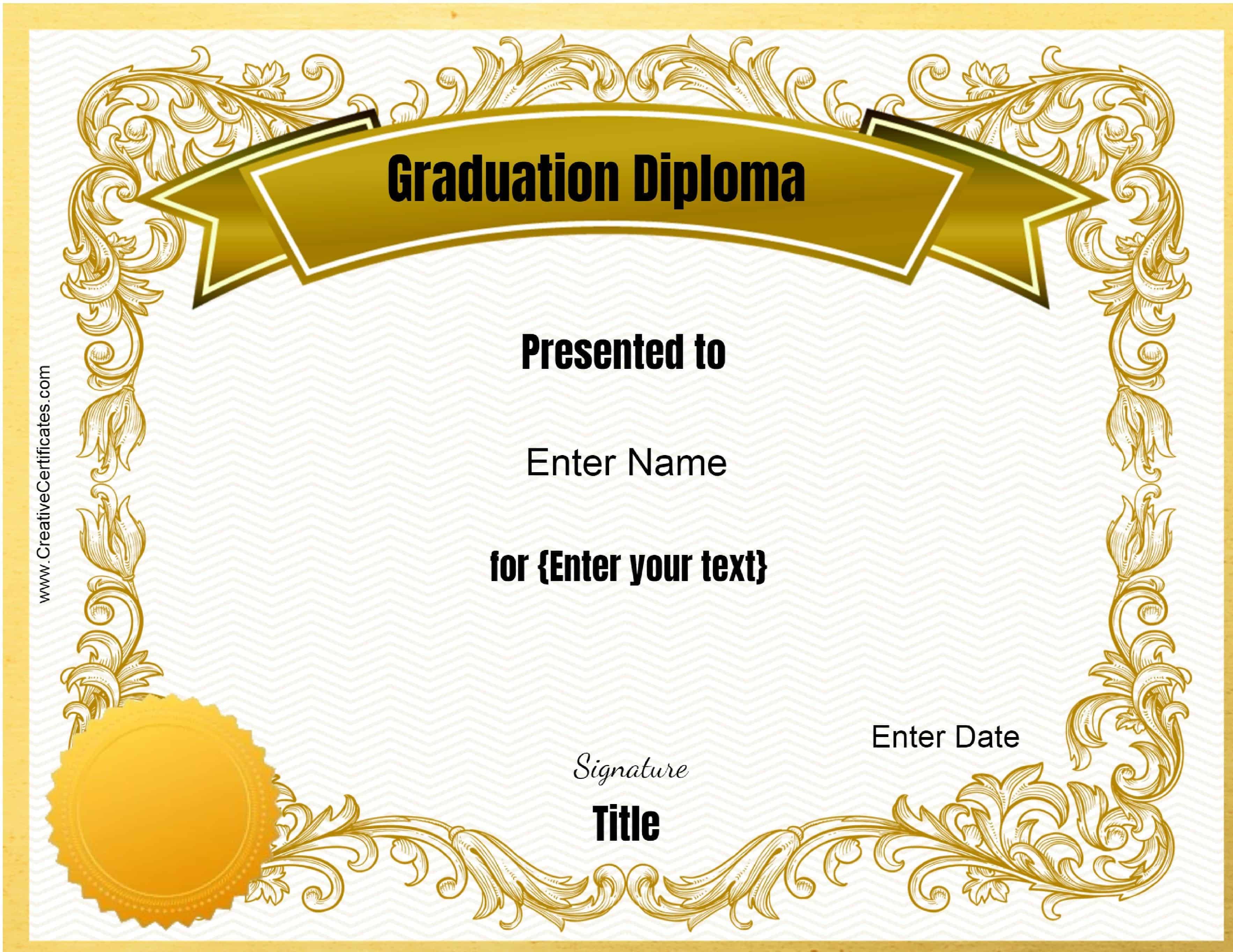 Free Customizable & Printable Diploma Template - Diploma Uitreiking In Het Engels