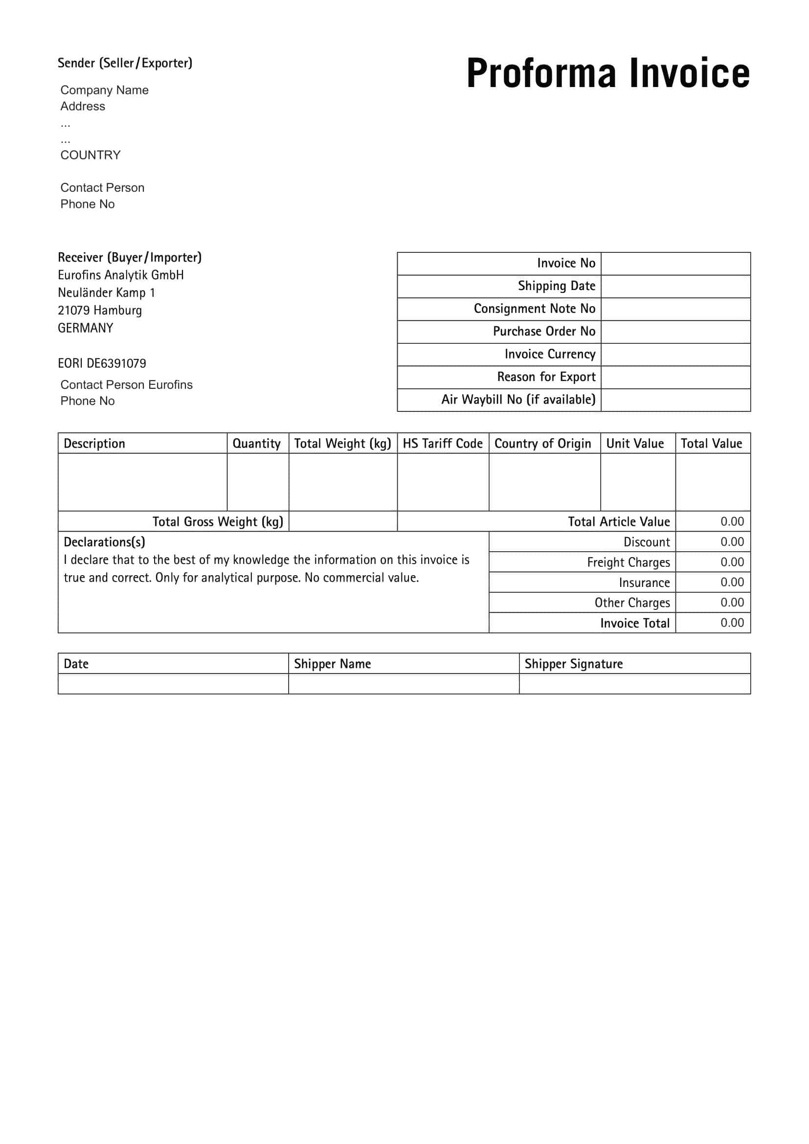 Free Printable Proforma Invoice Templates [Word, Excel, PDF] - Wat Is Een Proforma Zitting