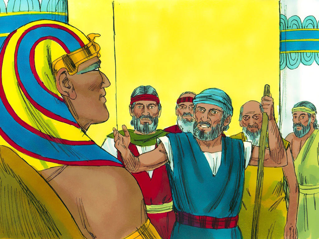 FreeBibleimages :: Moses goes to Pharaoh :: Moses and Aaron go to the - Mozes Ging Langs Bij De Farao