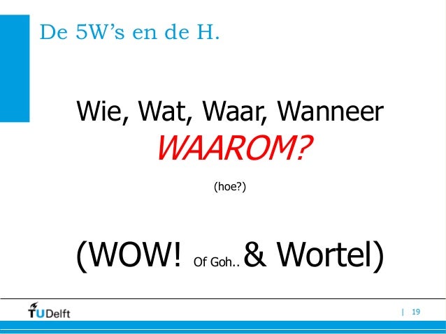 Gastcollege d dream minor 2014 - Wie Wat Waar Wanneer Waarom Hoe Voorbeeld