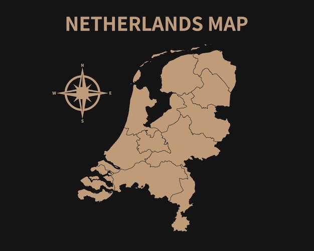 Kaart Van Nederland Met Kompas