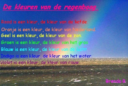 gedicht kleuren - regenboog | Kleuren, Groen, Blauw - Kleuren Van De Regenboog Volgorde