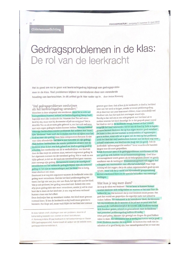 Gedragsproblemen In De Klas In Het Basisonderwijs