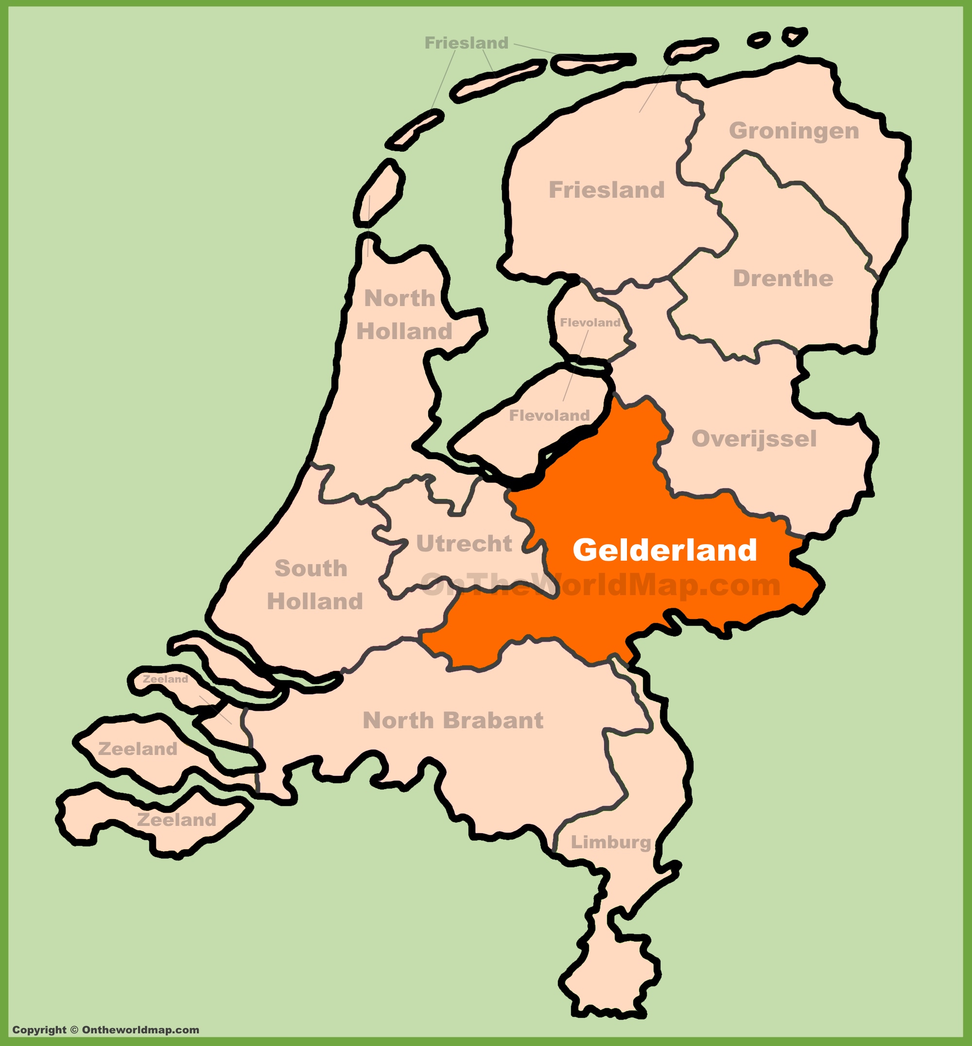 Gelderland location on the Netherlands map - Wat Is De Hoofdstad Van Gelderland