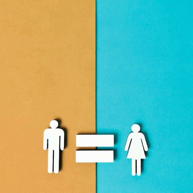 Gelijkheid tussen man en vrouw kleurrijke achtergrond | Gratis Foto - Gelijkheid Tussen Man En Vrouw