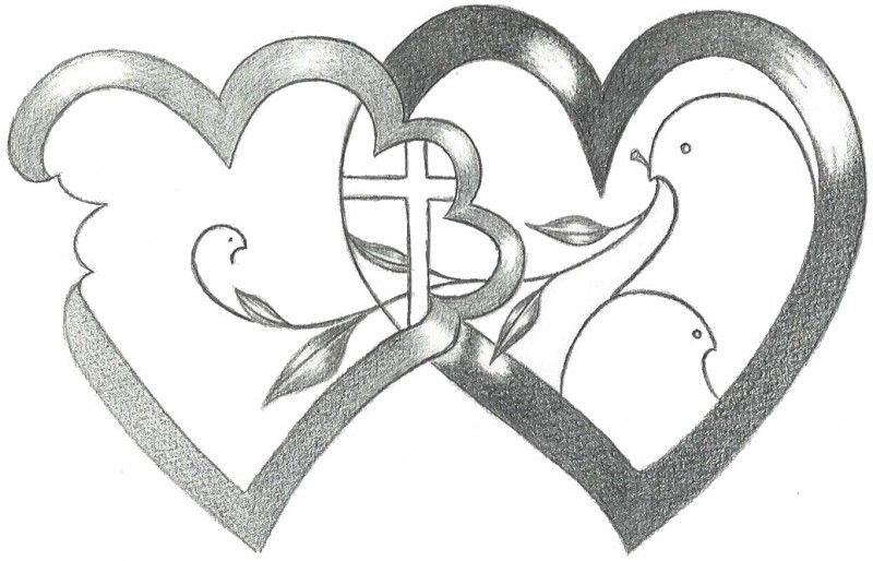 Symbool Geloof Hoop En Liefde Tekening
