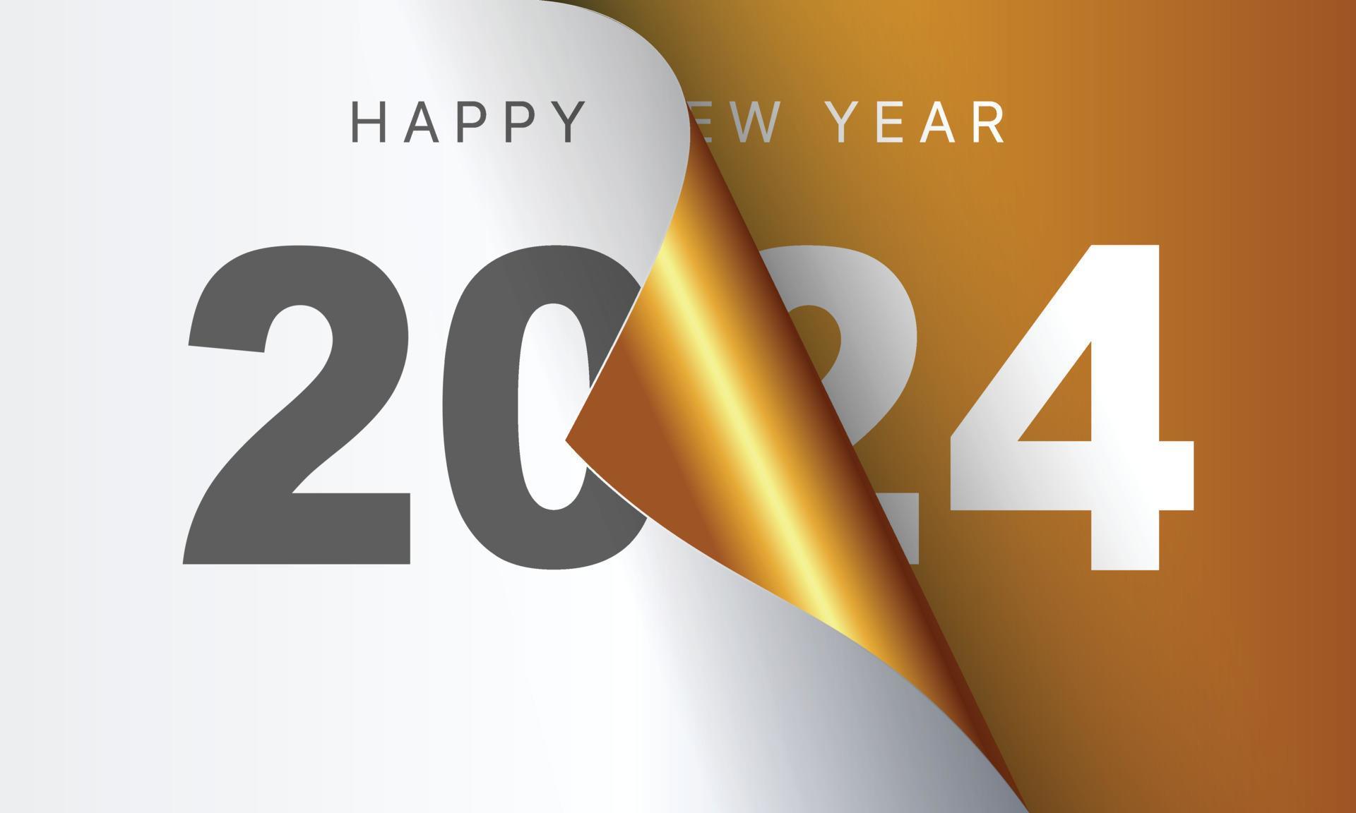 gelukkig nieuw jaar 2024 groet kaart ontwerp sjabloon. einde van 2023 - Einde Der Tijden 2023
