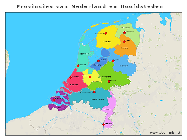 Hoofdsteden En Provincies Van Nederland